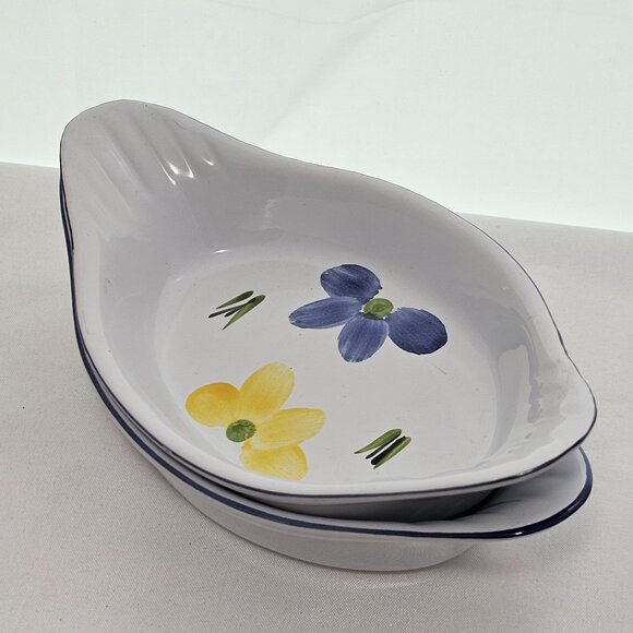 Maxam Italian Daisy Augratin Casserole Bowls 8.7" single portion Portugal set-2 - Picture 9 of 12